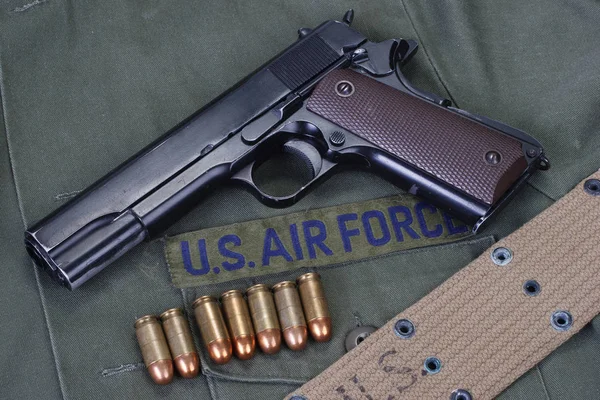 Governo Potro M1911 Com Nós Uniforme Força Aérea — Fotografia de Stock