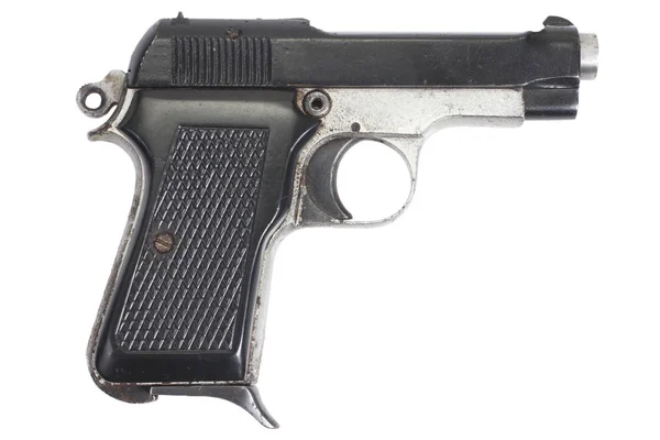 Old Rusty Vintage Pistol White — Stock Photo, Image