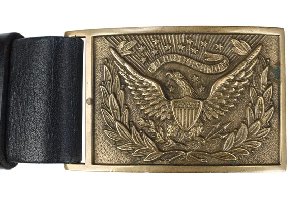 Army Belt Buckle Civil War Period Isolated White — Stock Photo, Image