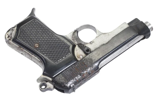 Velha Pistola Vintage Enferrujado Branco — Fotografia de Stock