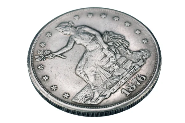 Old vintage silver dollar from 1876 — Stock Photo, Image