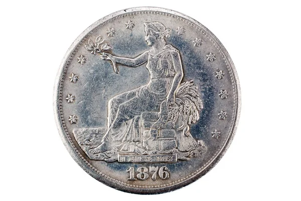 Old vintage silver dollar from 1876 — Stock Photo, Image