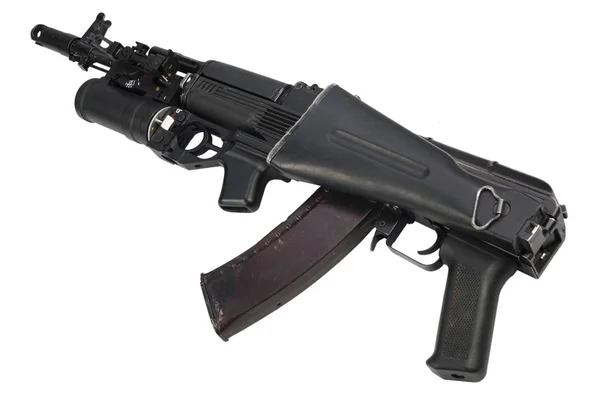 Moderno kalashnikov 5.45 mm AK 74M rifle de asalto con lanzagranadas de 40 mm de cañón inferior — Foto de Stock