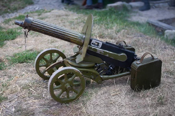 Primeira Guerra Mundial Maxim gun - primeira metralhadora operada por recuo — Fotografia de Stock