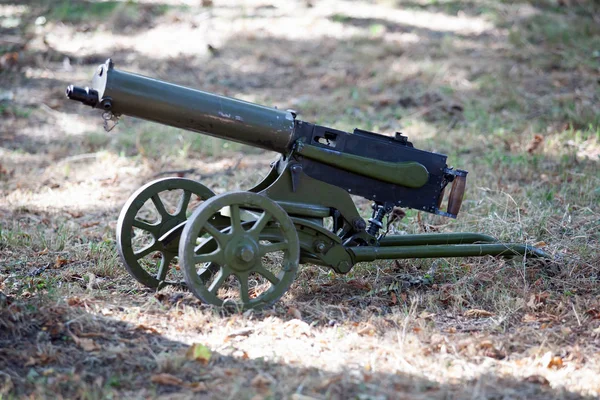 World War I Maxim gun - first recoil-operated machine gun — Stock Photo, Image