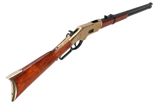 Wild west period .44-40 Winchester lever-action repeating rifle M1866 — Stock Photo, Image