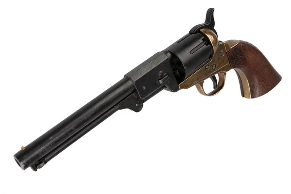 Firearms Old West Ütős Hadsereg Revolver Elszigetelt Fehér Alapon — Stock Fotó