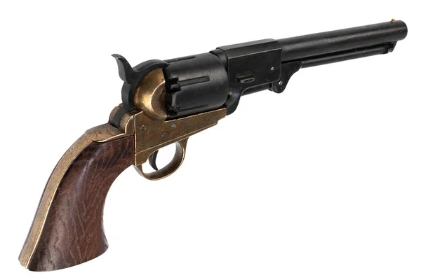 Firearms Old West Ütős Hadsereg Revolver Elszigetelt Fehér Alapon — Stock Fotó