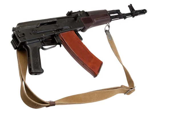 Kalashnikov Aanvalsgeweer Geïsoleerd Witte Achtergrond — Stockfoto