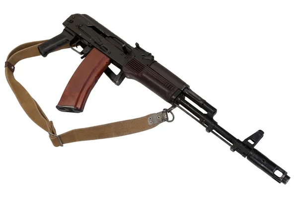 Kalashnikov Fusil Assaut Isolé Sur Fond Blanc — Photo