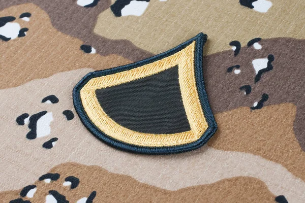 May 2018 Army Private First Class Rank Patch Desert Camouflage — Stock Photo, Image