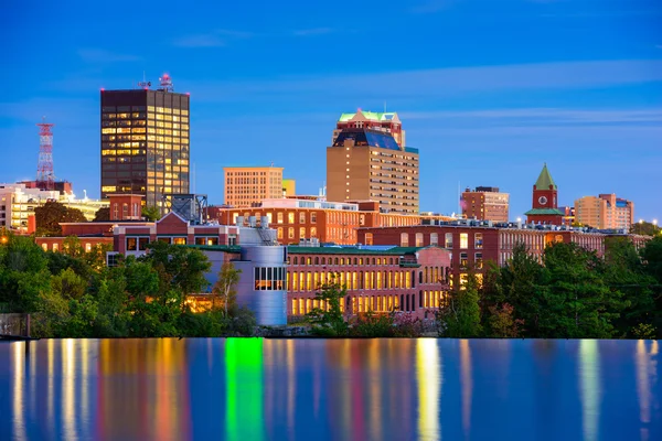 Skyline de Manchester, New Hampshire — Fotografia de Stock