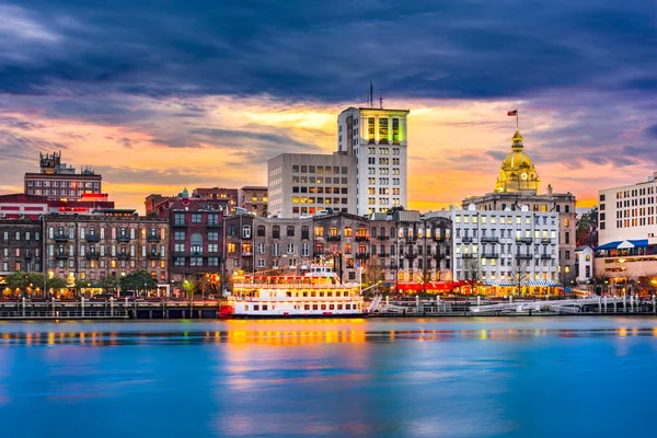 Skyline de Savannah Georgia — Fotografia de Stock