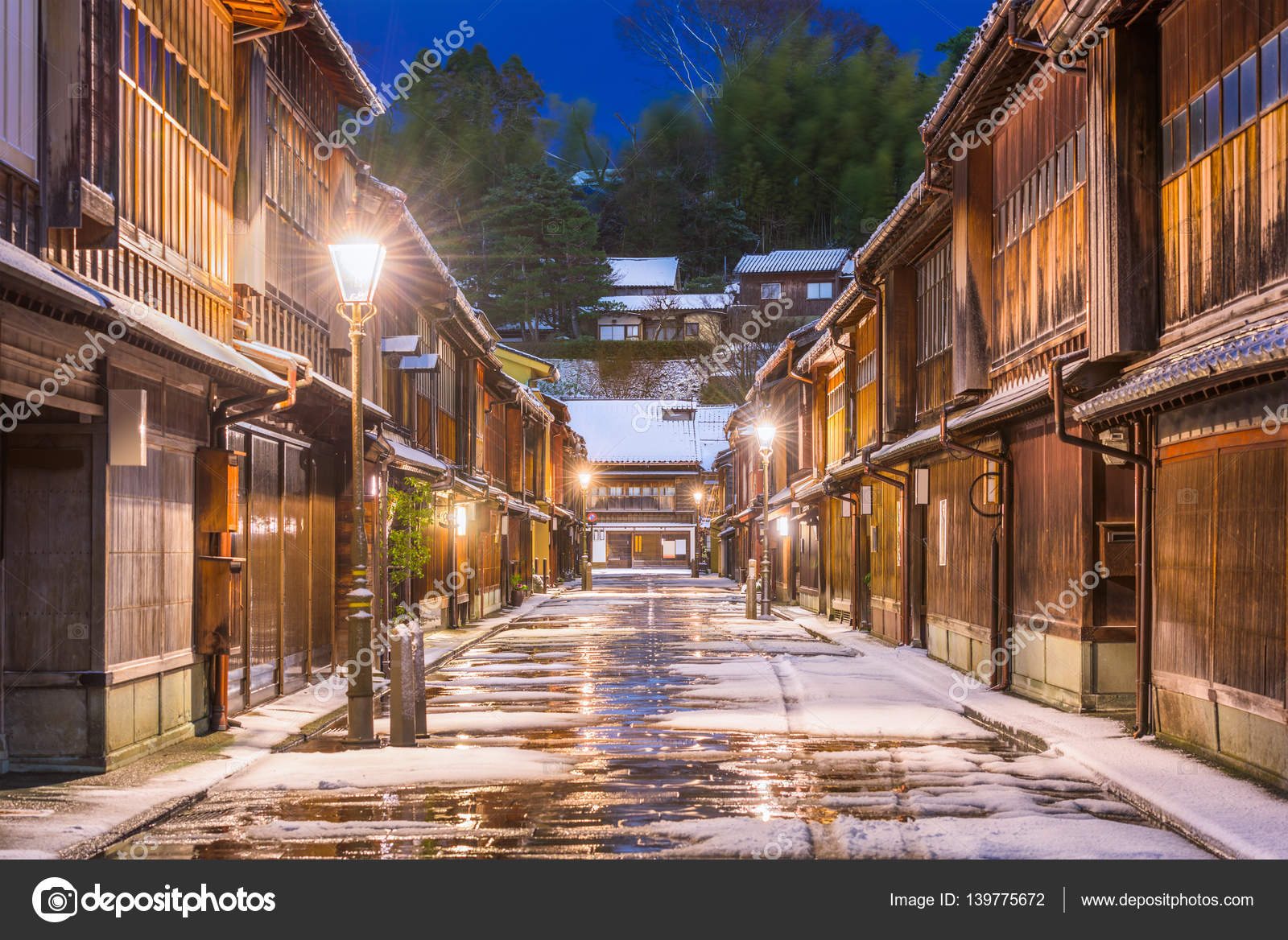 Historic Streets of Kanazawa Japan — Stock Photo © sepavone #139775672