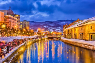 Otaru, Japonya kış aydınlatma