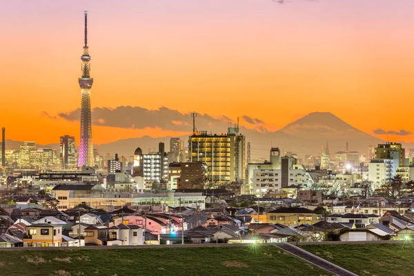 Tokyo Japan en Mt. Fuji — Stockfoto