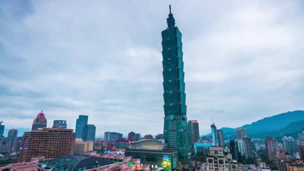 Тайбэй, Тайвань Skyscraper — стоковое видео