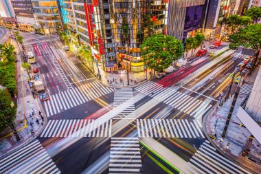 Tokyo, Japonya Ginza bölgesinde
