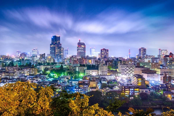 Sendai, Japonya cityscape — Stok fotoğraf