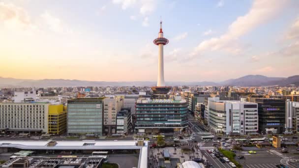 Kyoto japan skyline bei dsuk — Stockvideo