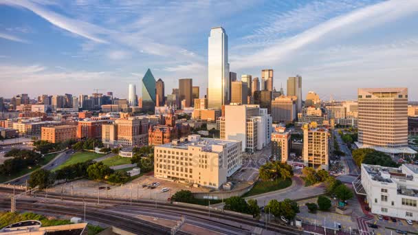 Dallas-Texas belvárosi City Skyline — Stock videók