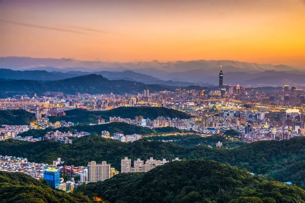 Taipei, Tchaj-wan Panorama — Stock fotografie