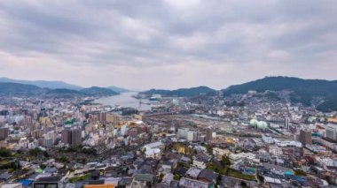 Nagasaki, Kyushu, Japonya manzarası zaman atlamalı.