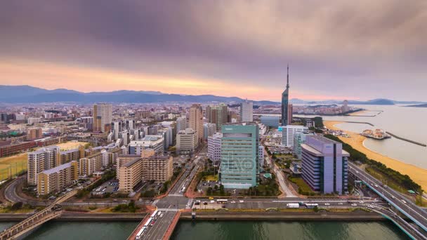 Fukuoka Horizonte Torre Japón — Vídeo de stock