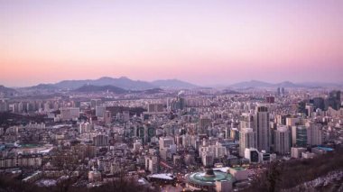 Seoul, Güney Kore şehir manzarası zaman atlamalı.