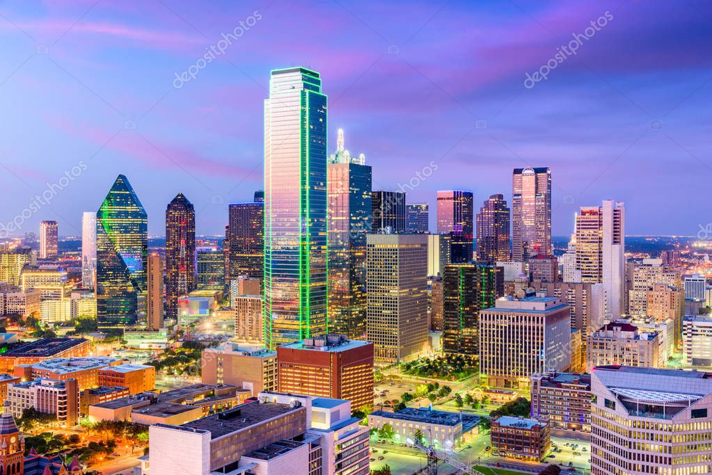 Dallas, Texas, USA city skyline.