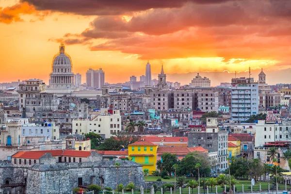 Havanna Kuba Belvárosi Skyline — Stock Fotó