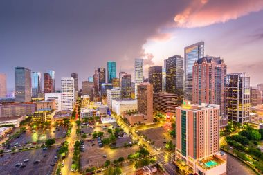 Houston, Texas, ABD şehir şehir manzarası.