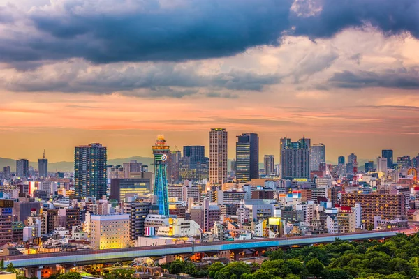 Panoramę miasta Osaka, Japonia — Zdjęcie stockowe