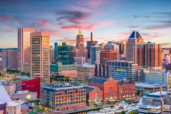 Skyline w Baltimore, Maryland, Stany Zjednoczone Ameryki — Zdjęcie stockowe