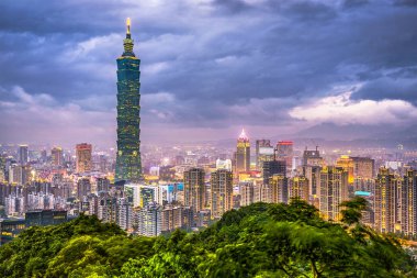 Taipei, Tayvan şehir manzarası.