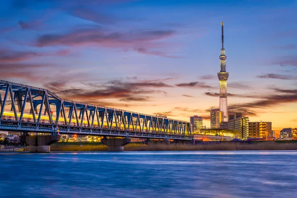 Tokyo, Japan floden Skyline — Stockfoto