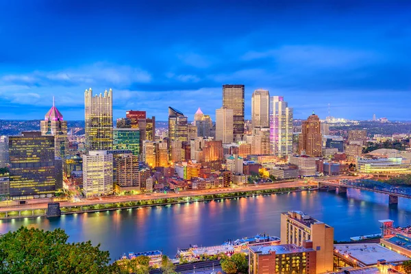 Panoramę Pittsburgh, Pennsylvania, Stany Zjednoczone Ameryki — Zdjęcie stockowe