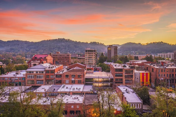 Skyline Asheville, North Caroilna, Stany Zjednoczone Ameryki — Zdjęcie stockowe