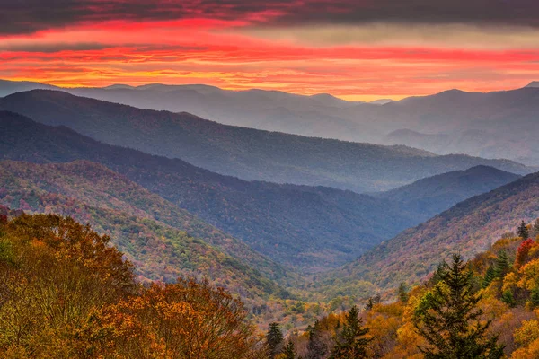 Smoky Mountains National Park, Tennessee, Verenigde Staten-herfst — Stockfoto