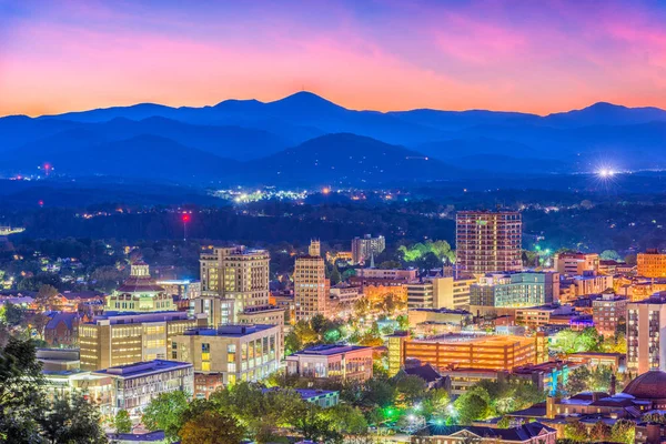 Skyline Asheville, North Carolina, Stany Zjednoczone Ameryki — Zdjęcie stockowe