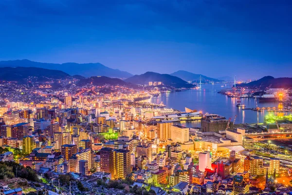 Nagasaki, Japonya şehir manzarası — Stok fotoğraf