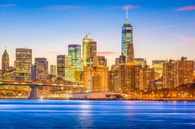 New York City East River'da Cityscape