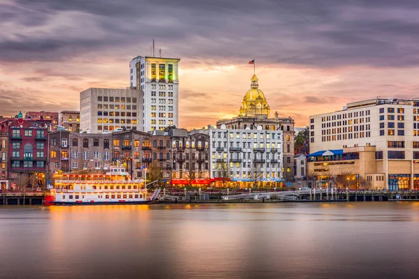 Skyline di Savannah, Georgia, Stati Uniti d'America — Foto Stock