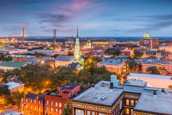 Panoramę miasta Savannah, Georgia, Stany Zjednoczone Ameryki — Zdjęcie stockowe