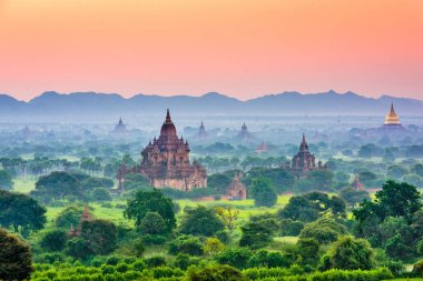 Bagan, Myanmar antik tapınak manzara