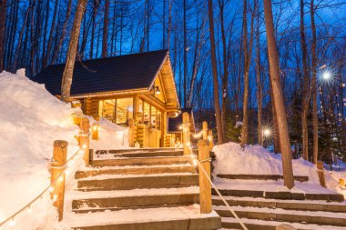 Furano, Hokkaido, Japonya kış lık kabinleri 
