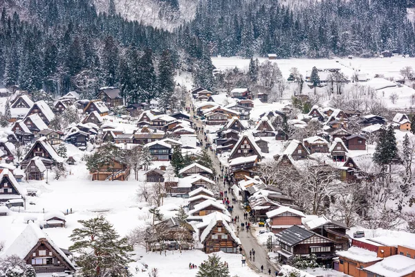 Shirakawago, Gifu, Japan Winter Village — Stock Photo, Image