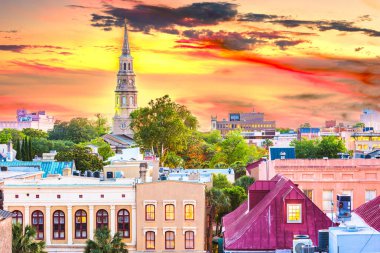 Charleston, South Carolina, USA town skyline clipart