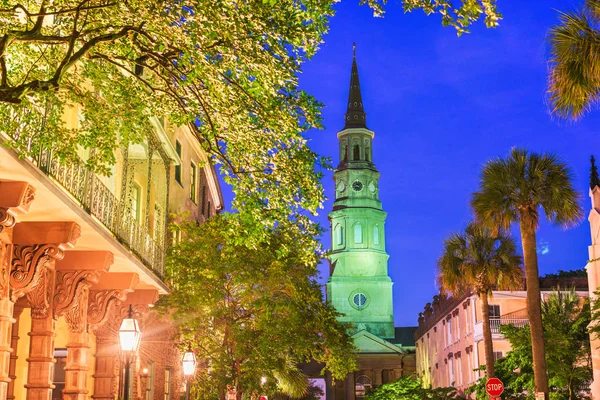 Fransız Mahallesi görünümünü Charleston, Güney Karolina, ABD — Stok fotoğraf