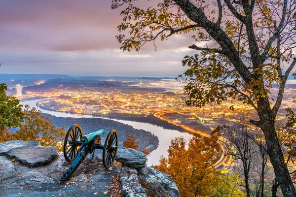 Chattanooga, Tennessee, EUA vista de Lookout Mountain — Fotografia de Stock